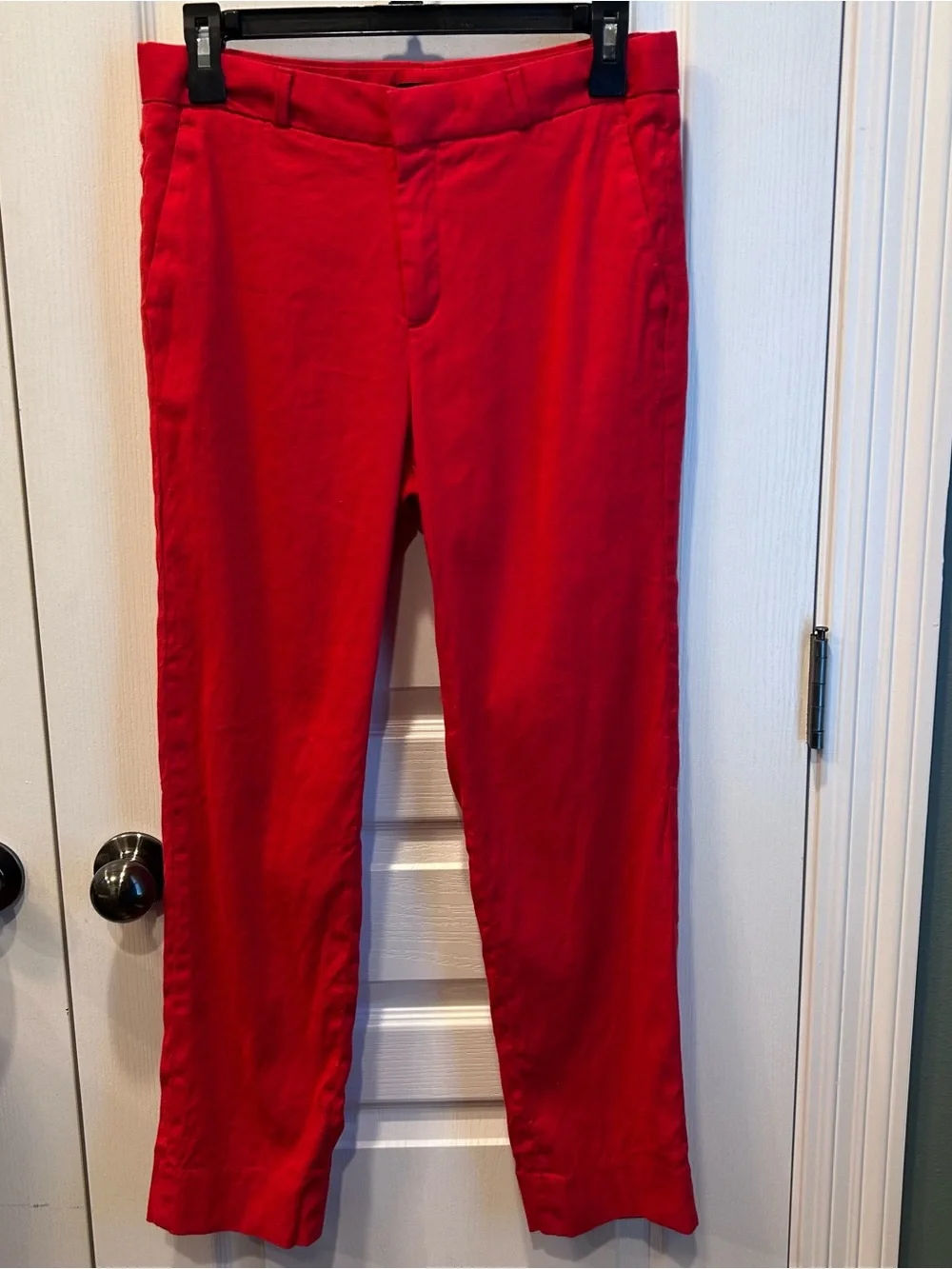 Banana Republic Women’s Avery Fit Red Size 4 Linen Blend Dress Pants Pockets